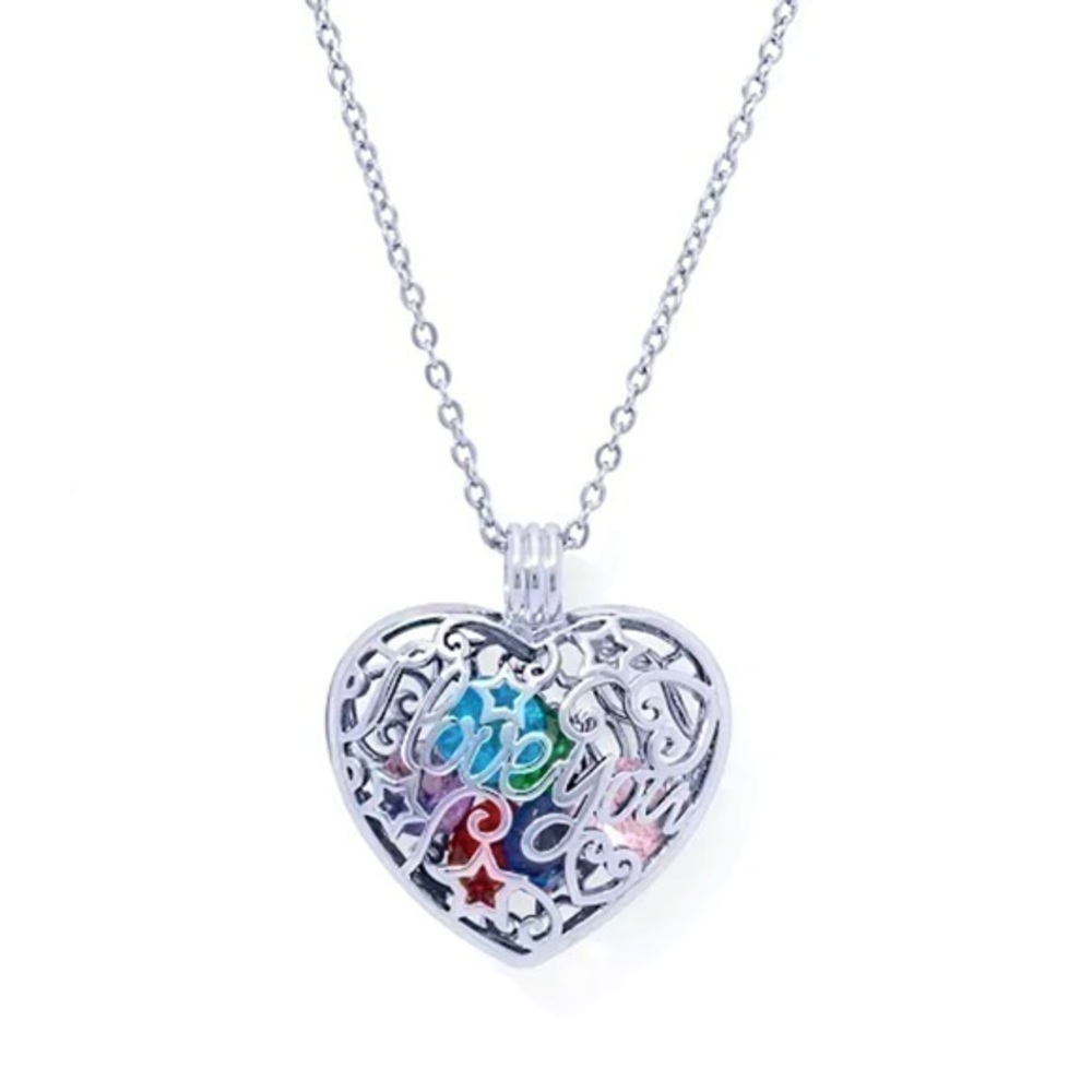 Multi Cubic Zirconia 'I Love You' Heart Pendant